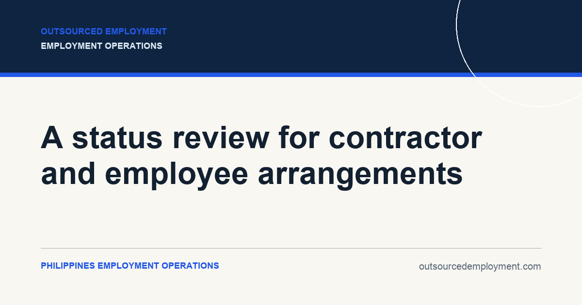 Thumbnail for A status review for contractor and employee arrangements