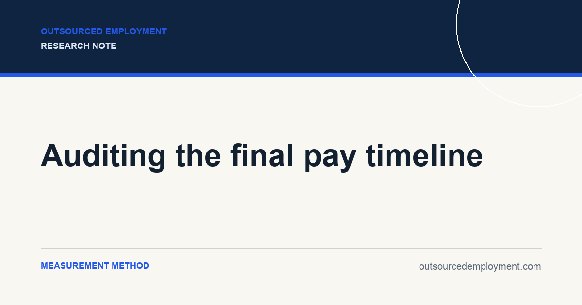 Thumbnail for Auditing the final pay timeline