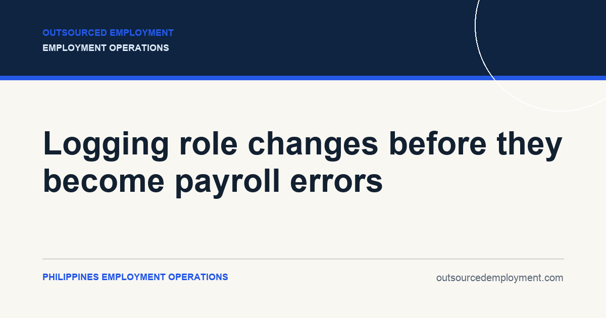Thumbnail for Logging role changes before they become payroll errors