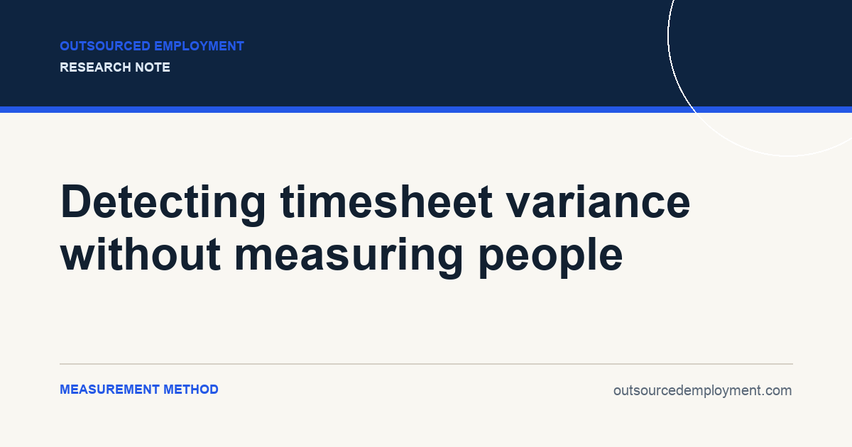 Thumbnail for Detecting timesheet variance without measuring people